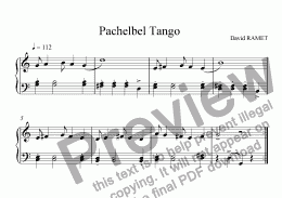 page one of Pachelbel tango