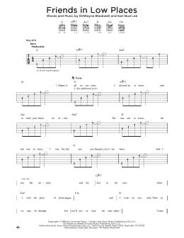 page one of Friends In Low Places (Solo Guitar)