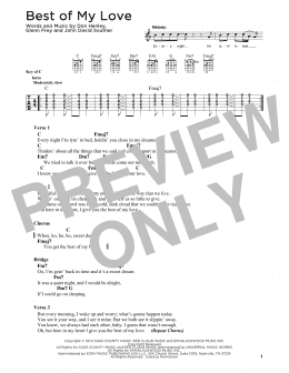 page one of Best Of My Love (Solo Guitar)