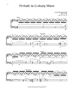 page one of Prelude In G-Sharp Minor, Op. 32, No. 12 (Piano Solo)