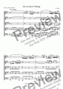 page one of Bach - Air on the G String (from Orchestral Suite No. 3 in D major, BVW 1068)