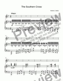 page one of Clarke - The Southern Cross for trumpet Bb & paino