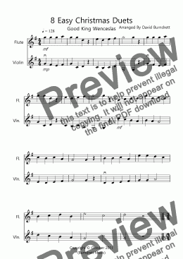 page one of 8 Easy Christmas Duets for Flute and Violin