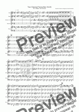 page one of 2 Classical Favourites for Wind Quartet (volume four)