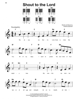 page one of Shout To The Lord (Super Easy Piano)