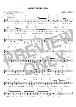 page one of Shout To The Lord (Lead Sheet / Fake Book)