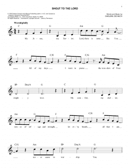 page one of Shout To The Lord (Easy Lead Sheet / Fake Book)
