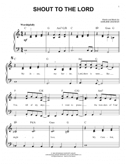page one of Shout To The Lord (Very Easy Piano)