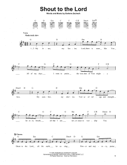 page one of Shout To The Lord (Easy Guitar)