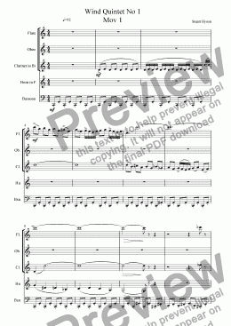 page one of Wind Quintet No 1 Mov 1