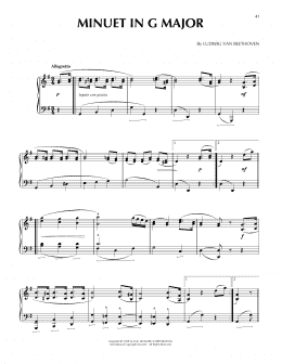 page one of Minuet In G Major (Piano Solo)
