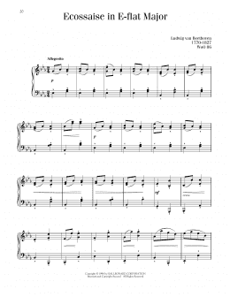 page one of Ecossaise In E-Flat Major, WoO 86 (Piano Solo)