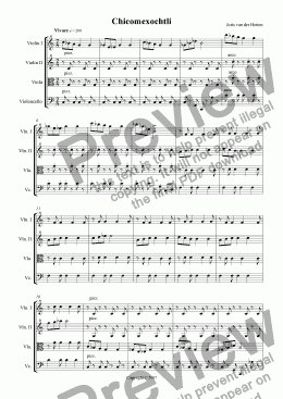 page one of Chicomexochtli (juvenilia, string quartet)