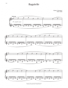 page one of Bagatelle (Piano Solo)