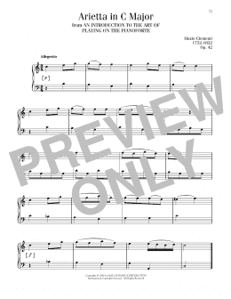 page one of Arietta In C Major (Piano Solo)