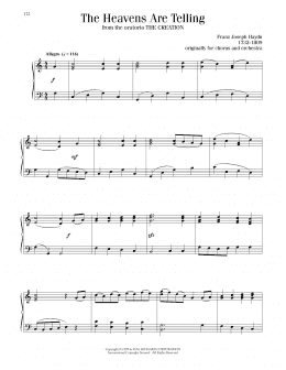 page one of The Heavens Are Telling (Piano Solo)