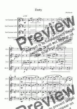 page one of Dotty - Clarinet Quartet