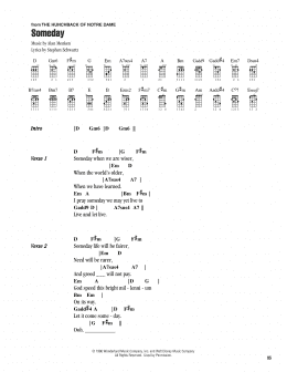 page one of Someday (from The Hunchback Of Notre Dame) (Ukulele Chords/Lyrics)
