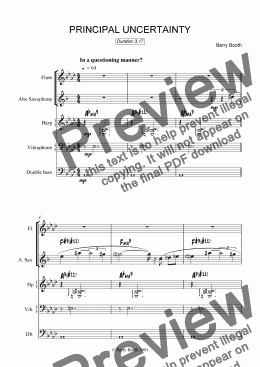 page one of Principal Uncertainty (alto sax & flute)