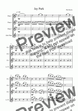 page one of Jay Park - Flute Quartet