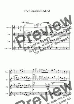 page one of The Conscious Mind - Flute Quartet