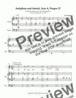 page one of Antiphon and Introit:  Year A - Proper 27 - “Even the Sparrow” - Psalm 84 (Vulgate: 83): 1, 3, 9-12