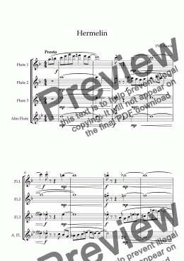 page one of Hermelin - Flute Quartet