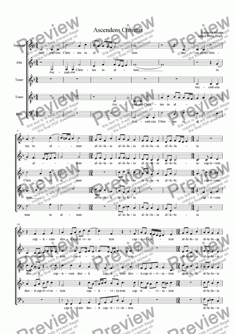 page one of Ascendens Christus