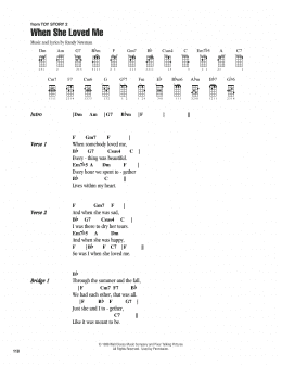 page one of When She Loved Me (from Toy Story 2) (Ukulele Chords/Lyrics)