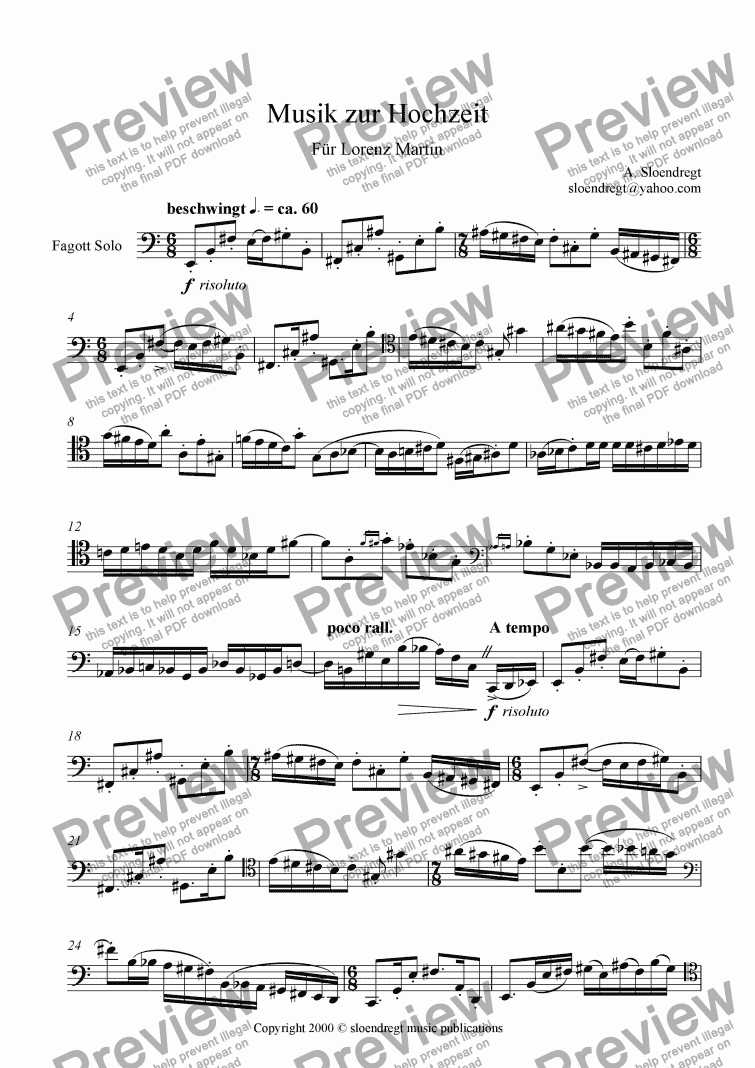 page one of Musik zur Hochzeit