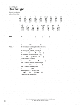 page one of I See The Light (from Tangled) (Ukulele Chords/Lyrics)