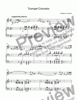 page one of Leonchik - Trumpet Concerto for trumpet С & piano
