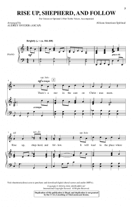 page one of Rise Up, Shepherd, And Follow (2-Part Choir)