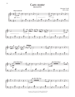 page one of Caro Nome (Piano Solo)