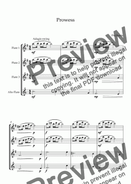 page one of Prowess - Flute Quartet