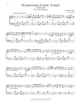 page one of Di Provenza Il Mar, Il Suol (Piano Solo)
