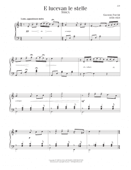 page one of E Lucevan Le Stelle (Piano Solo)