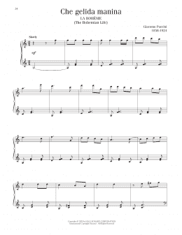 page one of Che Gelida Manina (Piano Solo)