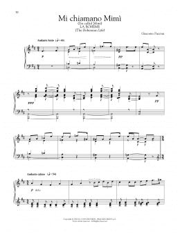 page one of Mi Chiamano Mimi (Piano Solo)