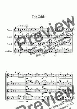 page one of The Odds - Flute Quartet