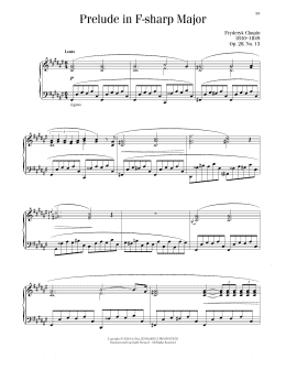 page one of Prelude In F-Sharp Major, Op. 28, No. 13 (Piano Solo)