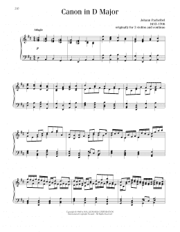 page one of Canon In D (Piano Solo)