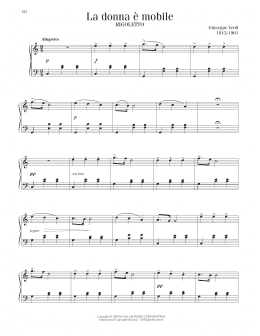 page one of La Donna E Mobile (Piano Solo)