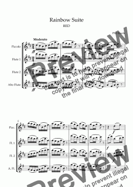 page one of Rainbow Suite - Flute Quartet