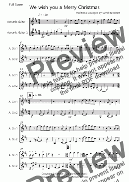 page one of We wish you a Merry Christmas for Guitar Duet