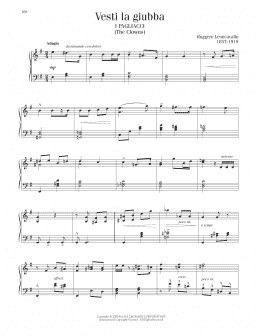 page one of Vesti La Giubba (Piano Solo)