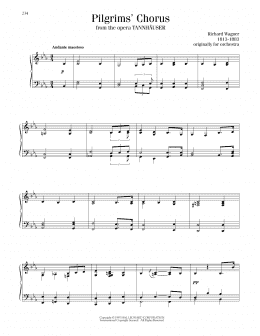 page one of Pilgrims' Chorus (Piano Solo)