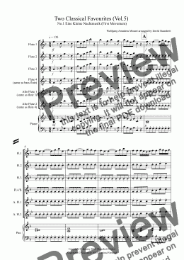 page one of 2 Classical Favourites for Flute Quartet (volume five)