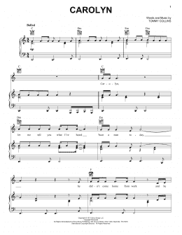 page one of Carolyn (Piano, Vocal & Guitar Chords (Right-Hand Melody))