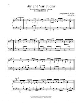 page one of The Harmonious Blacksmith (Piano Solo)